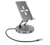 Plyisty Stand de Station d'accueil 11 en 1 avec Porte-Tablette USB C Hub, Quai Réglable Rotatif à 360 ° Compatible avec Les Smartphones, Les Tablettes Pro
