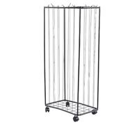 Plyisty Support de Rangement de Ballons de Garage, Chariot Roulant en | Sangles larges extensibles, conception à fermeture automatique, base à 4 roulettes, pour ballons de basket-ball