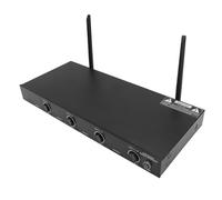 Plyisty Système de Retour d'oreille à 4 Canaux, UHF VHF Band 4 Microphone 4 Émetteur de Récepteur Ensemble pour Stage Band Studio, avec Technologie de Traitement du (Prise américaine)