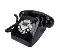 Plyisty Téléphone à Bouton-Poussoir Vintage, Téléphone Fixe Rétro avec Connecteur RJ11, Bouton de Recomposition, de Bureau à Domicile Filaire pour Bureau à Domicile (Black)
