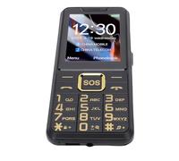 Plyisty Téléphone Mobile Senior Super Slim avec Technologie D'adhésion Avancée, Annonces Vocales, Touche SOS, écran HD de 2,6 Pouces, Lampe de Poche, Double Sim (Black)