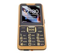 Plyisty Téléphone Mobile Senior Super Slim avec Technologie D'adhésion Avancée, Annonces Vocales, Touche SOS, écran HD de 2,6 Pouces, Lampe de Poche, Double Sim (Gold)