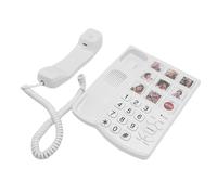 Plyisty Téléphones Fixes pour Seniors, Téléphone Filaire avec Gros Boutons, 9 Numéros Abrégés, Sonnerie Et Haut-Parleur Puissants, pour Les Personnes Malvoyantes Ou Malentendantes