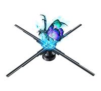 Plyisty Ventilateur Holographique 3D de 20,5", avec Résolution 2000 X 1228, Projecteur LED pour la publicité, Contrôle App/WiFi, épissure Multi-appareils, pour Bar/Boutique/événement (Prise UE)