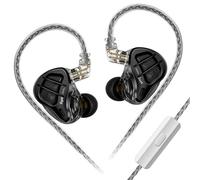 Plyisty ZAR Hybrid DRITEUR Écouteur sans Précédent Clarité du Son pour Les Mélomanes 3,5 Mm Headphones de Sport câblé de 3,5 Mm Black (avec Micro)