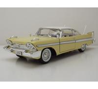 Plymouth Fury 1958 Jaune Modèle de Voiture Blanc 1:18 MotorMax