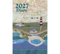 Plymouth Hoe and Lido Devon 2027 diary daily planner journal - coastal nautical designs sewn onto old sea charts maps | Week to view