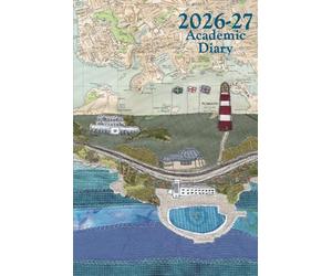 Plymouth Hoe and Lido Devon A5 academic mid year diary planner 2026/27 - coastal nautical designs sewn onto old sea charts maps