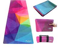 PLYOPIC Tapis de yoga 3 en 1 - Tapis de yoga chaud - Antidérapant, portable, pliable, lavable et respectueux de l'environnement - 1,5 mm d'épaisseur - Idéal pour le yoga, le yoga, le pilates, le