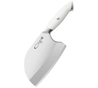 Plys Couteau de cuisine chinois de 15.6cm, couperet pour couper la viande, couteau de cuisine tranchant en acier inoxydable, couteau de Chef à manche blanc laiteux, couteau à viande