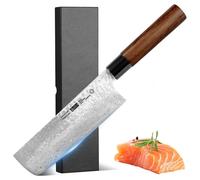Plys Couteau Nakiri Japonais Couteau de Cuisine 9Cr Couteau À Légumes Acier Inoxydable Manche en Bois Damas