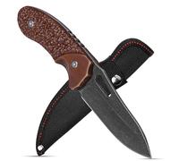 Plys Couteau Randonnée Lame Fixe Lames Lavées à la Pierre Couteaux de Survie pour Bushcraft et Peche