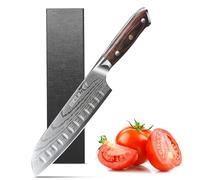 Plys Couteau Santoku couteau japonais d'une longueur de lame de 17,6 cm en acier au carbone allemand extrêmement tranchant