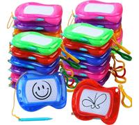 Plzoslly Lot de 24 mini planches à dessin magnétiques pour enfants, petite planche à gribouiller magnétique pour sac à dos, porte-clés, planche à dessin effaçable pour croquis et peinture pour fêtes