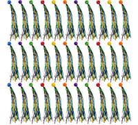 Plzoslly Lot de 60 balles rebondissantes en caoutchouc avec serpentins colorés - Jetés de défilés, piñata, sacs à friandises, cadeaux d'Halloween et de Noël