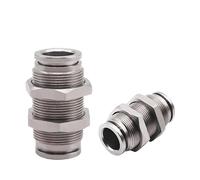 PM 304 Stainless Steel Bulkhead Quick Connector:Securely Hose And Gas Pipes Pneumatic Fitting In Various Sizes(4mm-16mm)(PM-6)