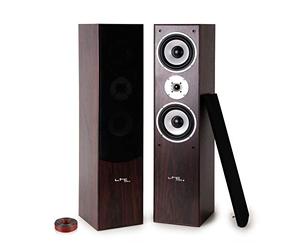 PM Enceintes colonnes HiFi Bass Reflex 2x500W L766-WA + 10 Mètres de câbles Transparent