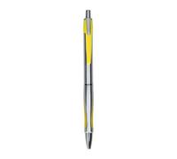 PM Stylo bille rétractable"Bingo" Argenté/jaune 0,7 mm - Lot de 50