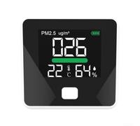 PM2.5 Testeur de qualité de l'air avec alarme temp humidité PM2.5 | Mesure les PM2.5, la température, l'humidité ; alerte immédiatement en cas de mauvaise qualité de l'air