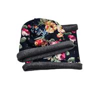 PM24 CZ-0005-1 Ensemble bonnet et écharpe tube pour bébé Fait main 3 à 6 mois, Noir , 12 mois