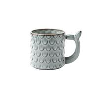 Pm2N4o6qRs Tasse à café Lot de 1 tasse à café en relief droit, grande capacité 480 ml, motif poisson céramique, for le bureau et la maison