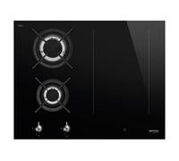 Smeg Plaque de cuisson mixte PM3643D 2 inductions 2 gaz 65 cm Noir