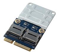 Pmandgk 2 SSD HDD pour Ordinateur Portable Double -SD SDHC SDXC TF vers Mini PCIe Lecteur de Carte MéMoire MPCIe vers 2 Mini-Sdcards Mini Adaptateur PCI-E