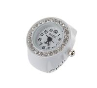 Pmandgk Elegant Imitation Finger Ring Watch for Lady, white