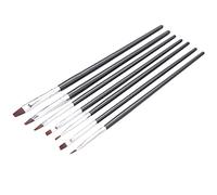 Pmandgk Lot de 7 pinceaux à ongles en acrylique UV Noir