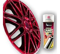 PMColours Candy couleur, Bombe de peinture transparente et translucide, Aérosol de base de 400 ml (Rouge/Apple Red)