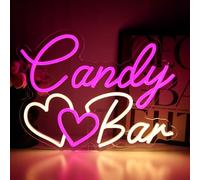 PMCVYH Panneau néon Candy Bar pour décoration murale, 39,1 x 30 cm, panneau LED pour entreprise, éclairage néon USB à intensité variable pour bonbons, magasin de bonbons, snack, maison, décoration de