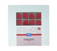 PME 4mm Roses en Sucre pour la décoration de gâteaux, 36 pièces (Rouge)