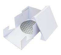 PME BBR882 Support Rond et Boîte à Gâteau, Plastique, Blanc, 28 x 28 x 15.2 cm