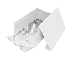 PME BCO894 Fond et Boîte à Gâteau Rectangulaires, Plastique, Blanc, 35 x 25 x 15.2 cm