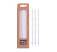 PME - Bougies à Paillettes Avec Supports, 18 cm, Lot de 16