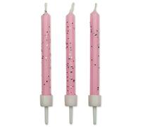 PME Bougies à paillettes roses, paquet de 10, 0,5 x 0,5 x 6,2 cm, l'emballage peut varier, Rose