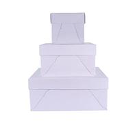 PME Boulangerie Essentiels - Carré Gâteau Boîte 35 cm / 14-pouces, Ensemble de 3, Blanc