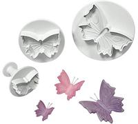 PME BU910 Lot de 3 Emporte Pièces à Poussoir Papillons, Plastique, Blanc, 9 x 2 x 9 cmBU910