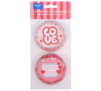 PME Caissettes à cupcakes en Aluminium Saint Valentin - Le Groove est dans le Cœur, Set de 60