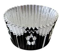 PME - Caissettes à Cupcakes Noires Doublées d’aluminium Motif Ballons de Football, Dimensions Standard Avec Plus Grande Profondeur, Lot de 30