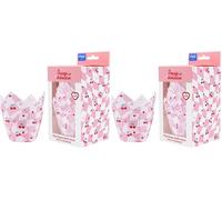 PME Caissettes à Muffins Vintage en forme de Tulipe - Motif Damier Cerise (24 pièces) (Lot de 2)
