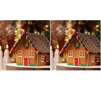 PME Cake Coffret de Décoration Maison en Pain d’Épices de Noël | Glaçage, Vermicelles, Confettis, Nœuds & Cloches (115g) (Lot de 2)