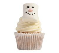 PME Cake Guimauves Bonhomme de Neige de Noël | 12 Décorations Festives pour Cupcakes, Gâteaux & Douceurs d’Hiver (102g)