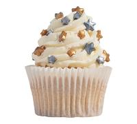 PME Cake Perles Décoratives de Noël | Étoiles Or & Argent (25g) | Décorations Comestibles Festives pour Gâteaux, Cupcakes et Pâtisseries d’Hiver