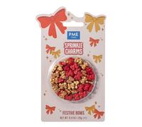 PME Cake Perles Décoratives de Noël | Nœuds (25g) | Décorations Comestibles Festives pour Gâteaux, Cupcakes et Pâtisseries d’Hiver