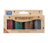 PME Cake Poudre Scintillante Comestible de Noël Classique | Coffret de 4 (120g)