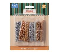 PME Cake Vermicelles Métalliques Assortis | Décorations Comestibles pour Gâteaux & Cupcakes Étincelants | Lot de 7 (42g)