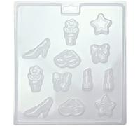 PME CM401 Moule à Petits Chocolats Filles, Plastique, Transparent, 21.5 x 3 x 24 cm