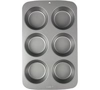 PME CSB109 PME - Moule Anti-adhérent en Acier au Carbone pour 6 Grands Muffins, Acier Inoxydable, Silver, 34.700000000000003 x 21.5 x 4.0999999999999996 cm