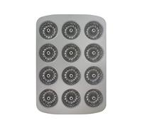 PME CSB123 Mini poêle à anneaux cannelés anti-adhésif en acier carbone 12 tasses